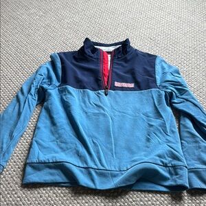 Blue and Navy Quarter-Zip Pullover